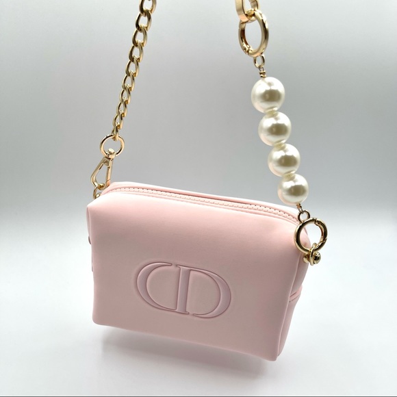 🆕 Dior Cosmetic Case to Crossbody Bag Purse, Light Pink, New - Picture 6 of 12